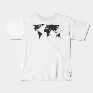 World map tattoo style sillhouette Kids T-Shirt